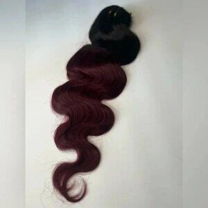 100% Human hair Body Wave Balayage Black & wine red Hair extensions